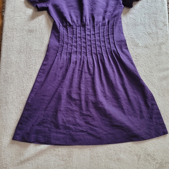 Theory Meili linen blend pintuck short sleeve dress size 2 - Picture 10 of 12
